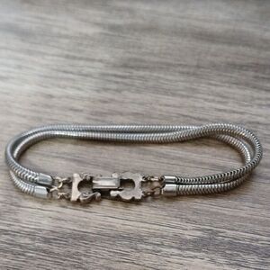 Vintage Silver Double Chain Bracelet